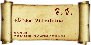 Héder Vilhelmina névjegykártya